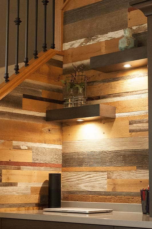 Reclaimed Weathered Wood Wall Paneling Office