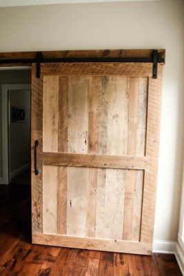 Sanded Natural Reclaimed Sliding Barn Door Two Panel Door