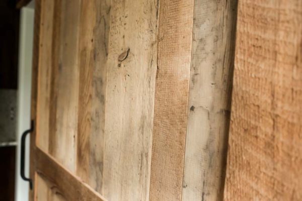 Sanded Natural Reclaimed Sliding Barn Door Two Panel Door