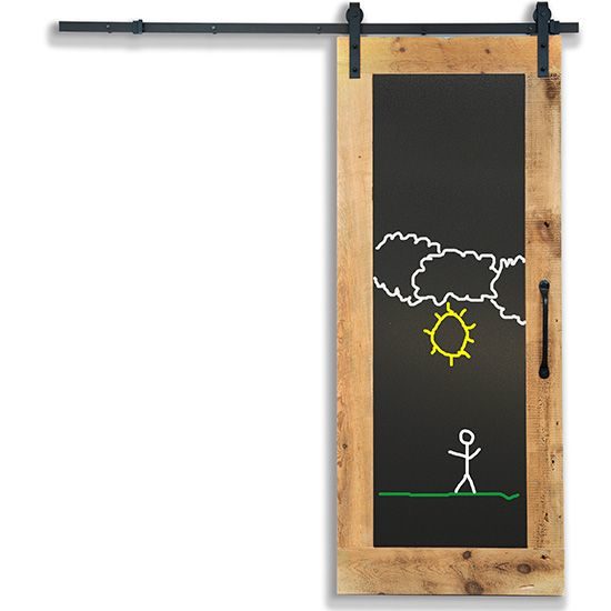 barn door chalkboard