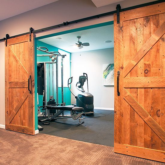 sliding barn doors over workout room
