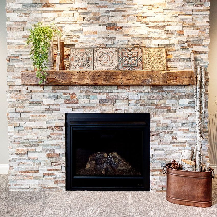 Rustic Barn Beam Fireplace Mantel
