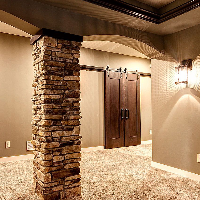 Double Sliding Barn Door In Basement